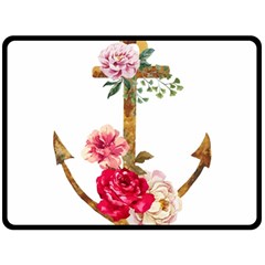 Flowers Anchor Fleece Blanket (large)  by goljakoff