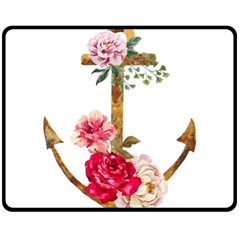 Flowers Anchor Fleece Blanket (medium)  by goljakoff