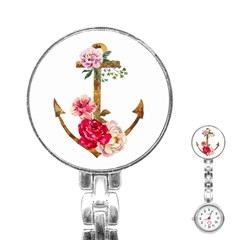 Flowers Anchor Stainless Steel Nurses Watch by goljakoff