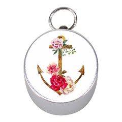 Flowers Anchor Mini Silver Compasses by goljakoff