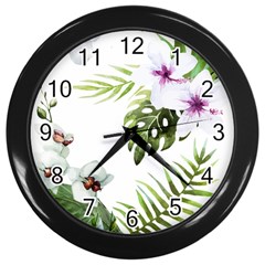 Flowers Wall Clock (black) by goljakoff