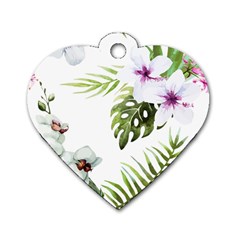 Flowers Dog Tag Heart (two Sides) by goljakoff