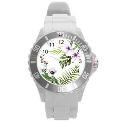 Flowers Round Plastic Sport Watch (l) by goljakoff