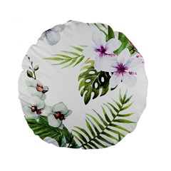 Flowers Standard 15  Premium Flano Round Cushions by goljakoff