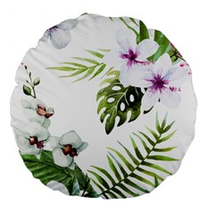 Flowers Large 18  Premium Flano Round Cushions by goljakoff