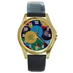 Kaleidoscope Round Gold Metal Watch Front