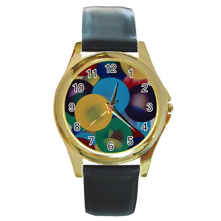 Kaleidoscope Round Gold Metal Watch