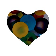 Kaleidoscope Standard 16  Premium Flano Heart Shape Cushions by WILLBIRDWELL