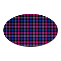 Bisexual Pride Checkered Plaid Oval Magnet by VernenInk