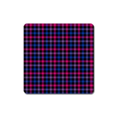 Bisexual Pride Checkered Plaid Square Magnet