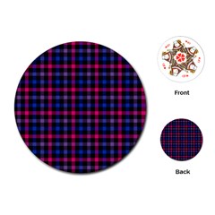 Bisexual Pride Checkered Plaid Playing Cards Single Design (round) by VernenInk