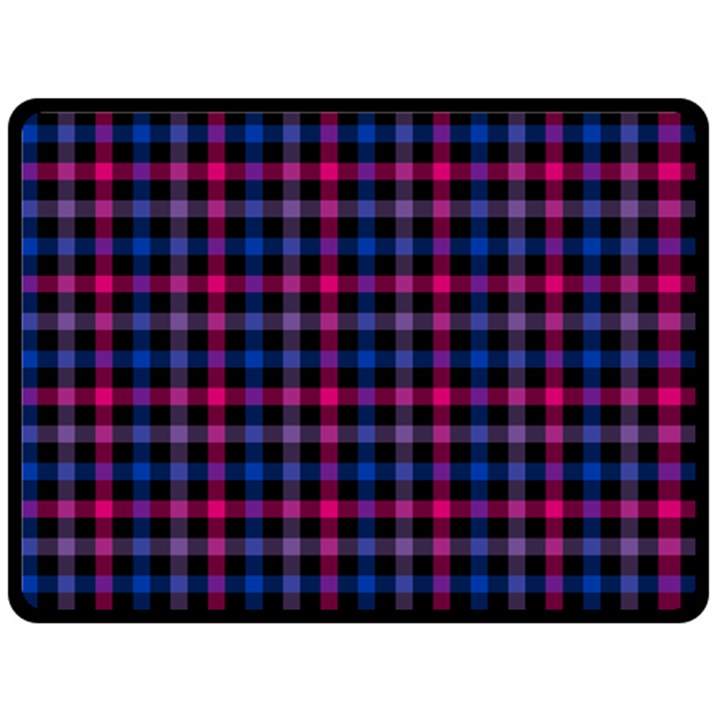 Bisexual Pride Checkered Plaid Fleece Blanket (Large) 