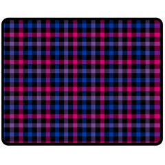 Bisexual Pride Checkered Plaid Double Sided Fleece Blanket (medium)  by VernenInk