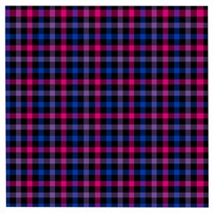 Bisexual Pride Checkered Plaid Wooden Puzzle Square