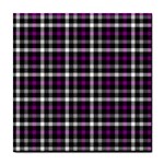 Asexual Pride Checkered Plaid Tile Coaster Front