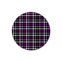 Asexual Pride Checkered Plaid Rubber Round Coaster (4 Pack)  by VernenInk