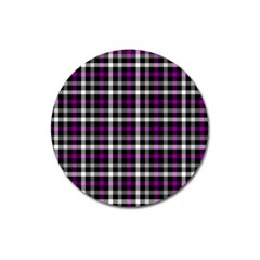 Asexual Pride Checkered Plaid Magnet 3  (round) by VernenInk