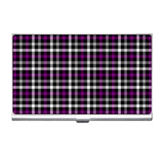 Asexual Pride Checkered Plaid Business Card Holder by VernenInk