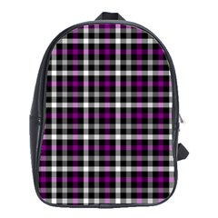 Asexual Pride Checkered Plaid School Bag (large) by VernenInk