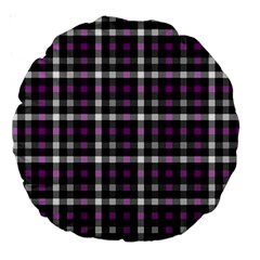 Asexual Pride Checkered Plaid Large 18  Premium Round Cushions by VernenInk