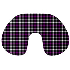 Asexual Pride Checkered Plaid Travel Neck Pillow by VernenInk