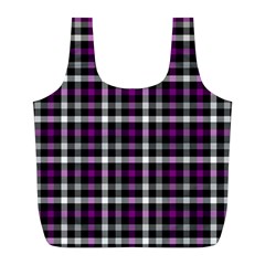 Asexual Pride Checkered Plaid Full Print Recycle Bag (l) by VernenInk