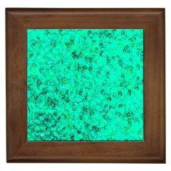 Aqua Marine Glittery Sequins Framed Tile by essentialimage