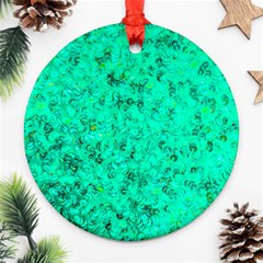 Aqua Marine Glittery Sequins Ornament (round) by essentialimage