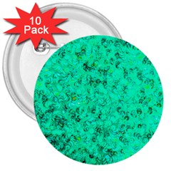 Aqua Marine Glittery Sequins 3  Buttons (10 Pack)  by essentialimage