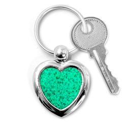 Aqua Marine Glittery Sequins Key Chain (heart) by essentialimage