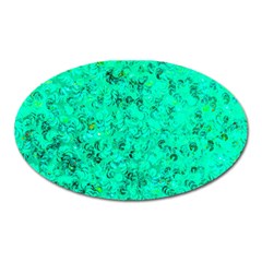 Aqua Marine Glittery Sequins Oval Magnet by essentialimage