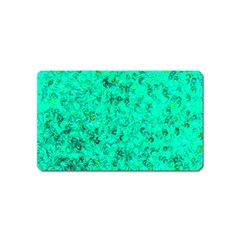 Aqua Marine Glittery Sequins Magnet (name Card) by essentialimage