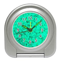 Aqua Marine Glittery Sequins Travel Alarm Clock by essentialimage