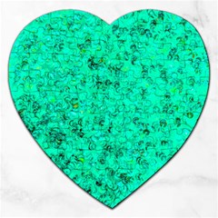 Aqua Marine Glittery Sequins Jigsaw Puzzle (heart) by essentialimage