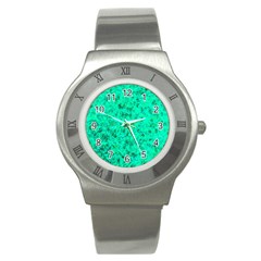 Aqua Marine Glittery Sequins Stainless Steel Watch by essentialimage