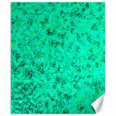 Aqua Marine Glittery Sequins Canvas 8  X 10  by essentialimage