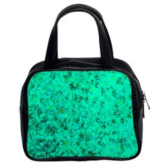 Aqua Marine Glittery Sequins Classic Handbag (two Sides) by essentialimage