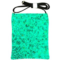 Aqua Marine Glittery Sequins Shoulder Sling Bag by essentialimage