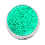 Aqua Marine Glittery Sequins 4-Port USB Hub (One Side) Front