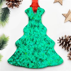 Aqua Marine Glittery Sequins Christmas Tree Ornament (two Sides) by essentialimage