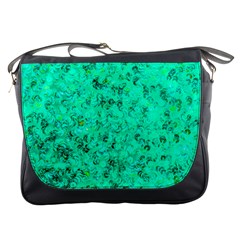 Aqua Marine Glittery Sequins Messenger Bag by essentialimage