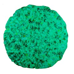 Aqua Marine Glittery Sequins Large 18  Premium Round Cushions by essentialimage