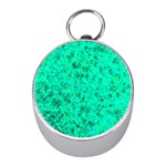 Aqua Marine Glittery Sequins Mini Silver Compasses Front