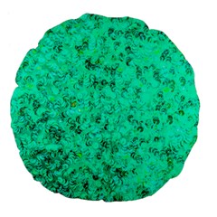 Aqua Marine Glittery Sequins Large 18  Premium Flano Round Cushions by essentialimage