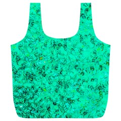 Aqua Marine Glittery Sequins Full Print Recycle Bag (xxl) by essentialimage