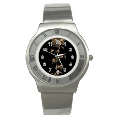 Dark Rose Poster Stainless Steel Watch by dflcprintsclothing