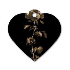 Dark Rose Poster Dog Tag Heart (one Side) by dflcprintsclothing