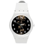 Dark Rose Poster Round Plastic Sport Watch (M) Front