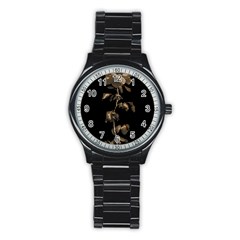 Dark Rose Poster Stainless Steel Round Watch by dflcprintsclothing