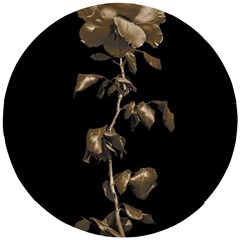 Dark Rose Poster Wooden Puzzle Round